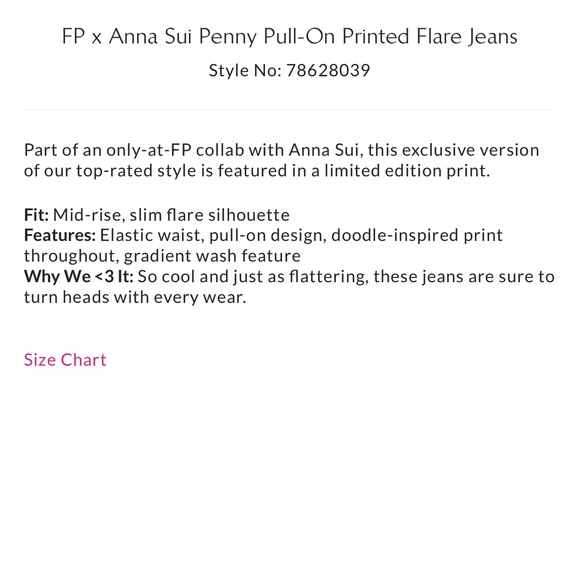 Free People We the Free x Anna Sui Penny Star Printed Pull-On Flare Jeans - Picture 2 of 8